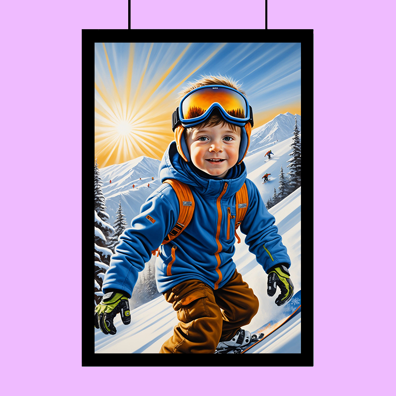 Mountain Snowboarder Boy